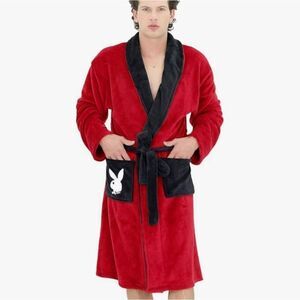PLAYBOY Hugh Hefner Bunny Pocket Plush Robe